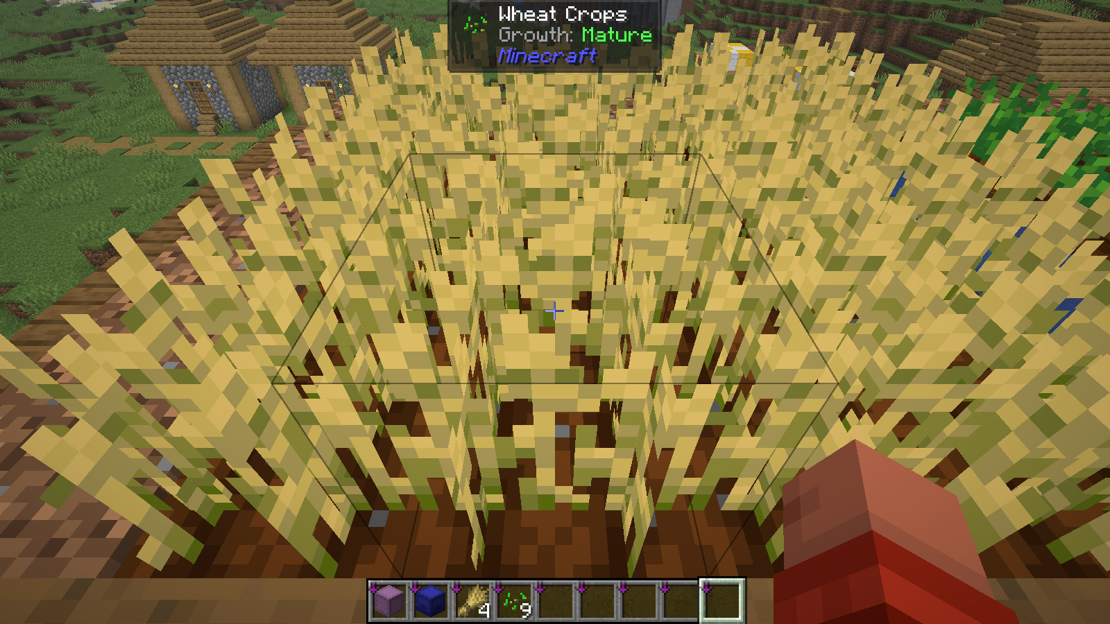 Jade identifies the wheat under the crosshair as Mature.