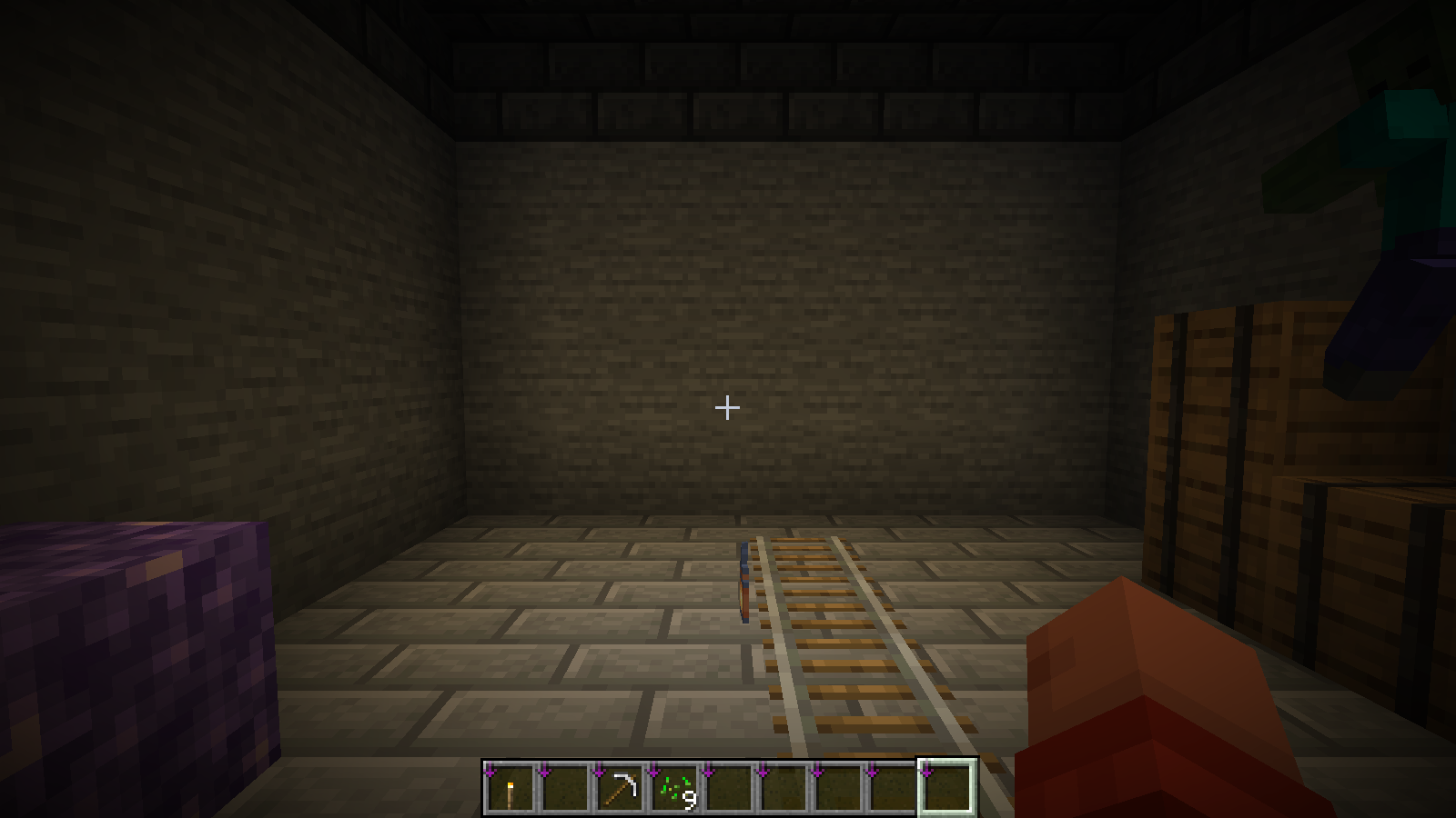 A dropped lantern item lights nearby corridor surfaces.
