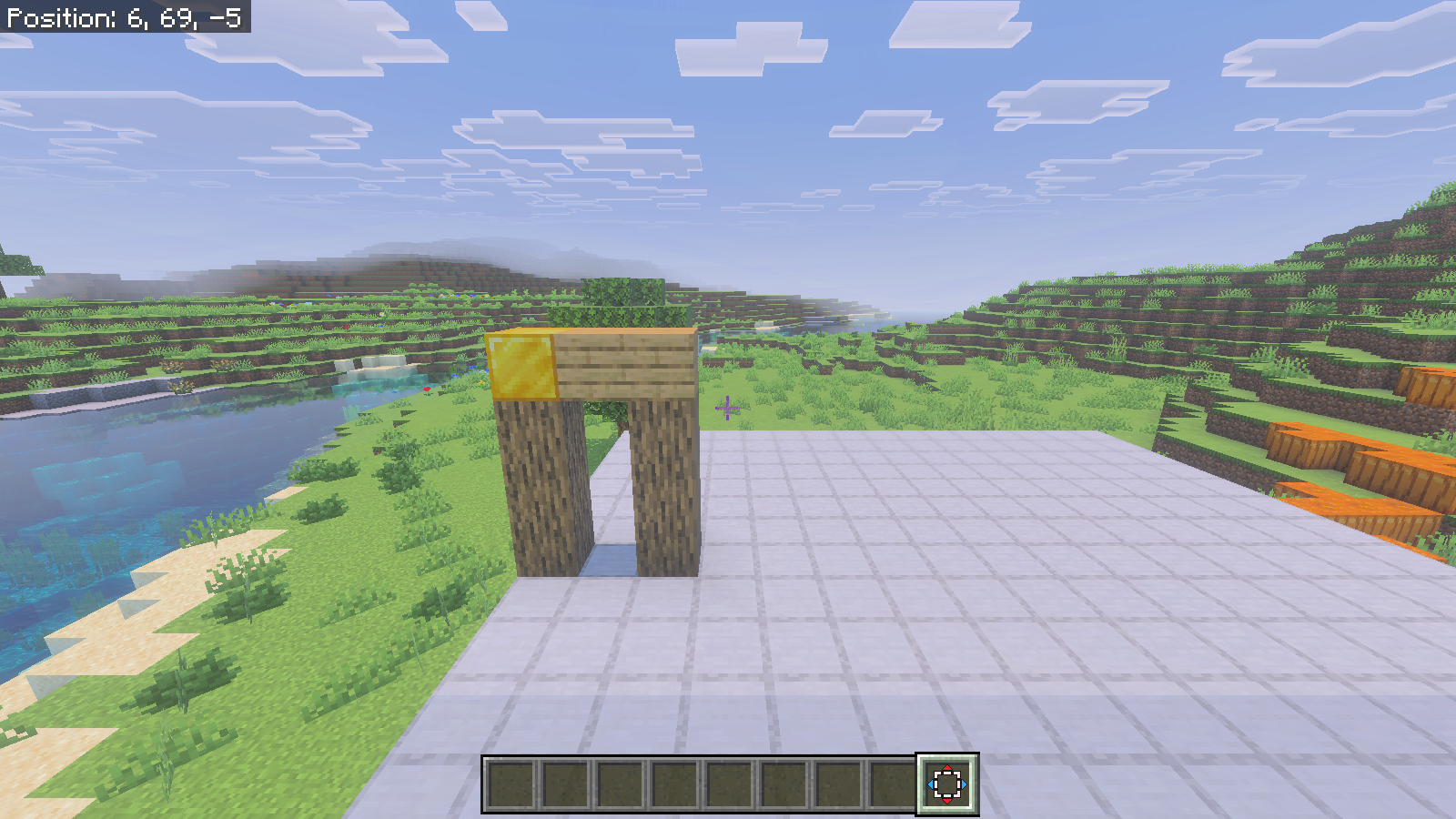 From the same viewpoint, the arch now stands on the left at the former emerald location and its original area is clear.