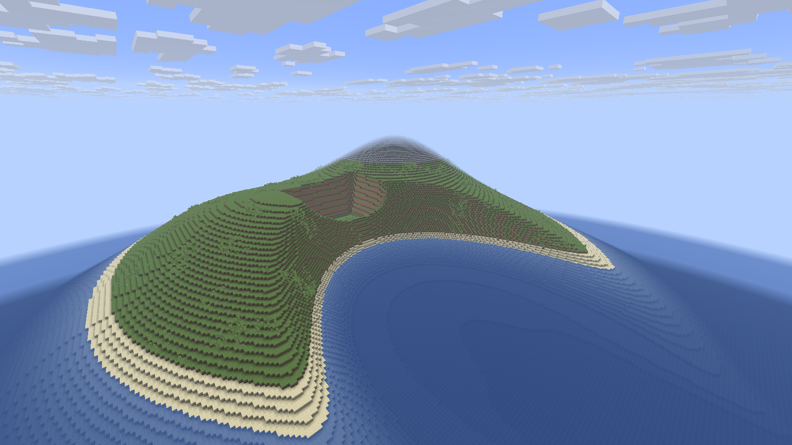 Native overview of the cove, slopes and rocky summit.
