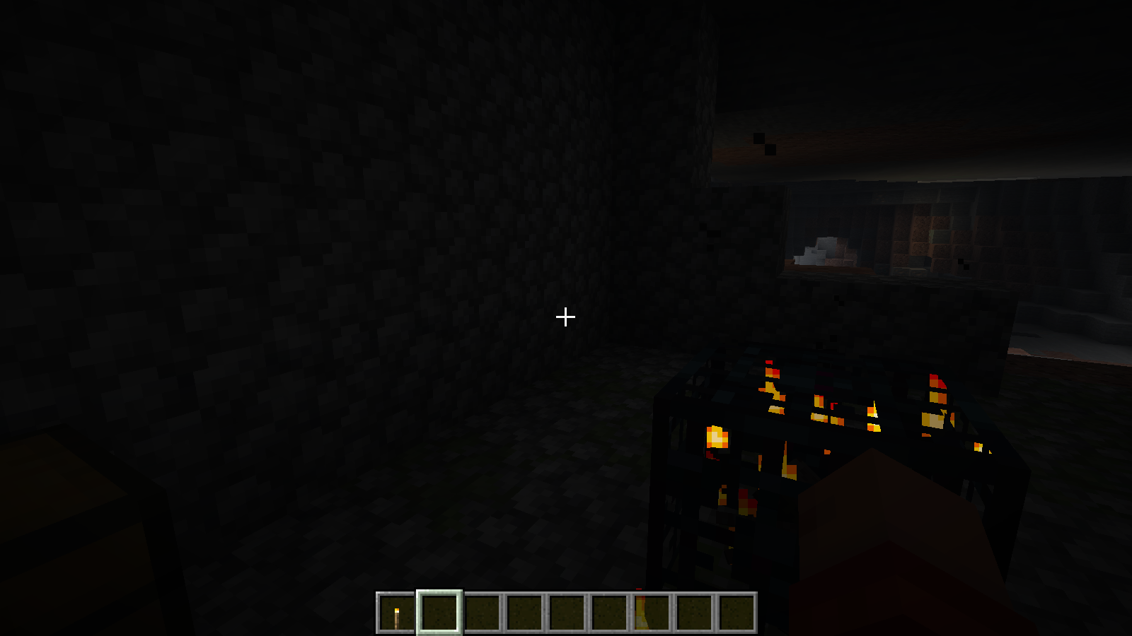 The dungeon wall from a fixed position with an empty hand. Creative demonstration.