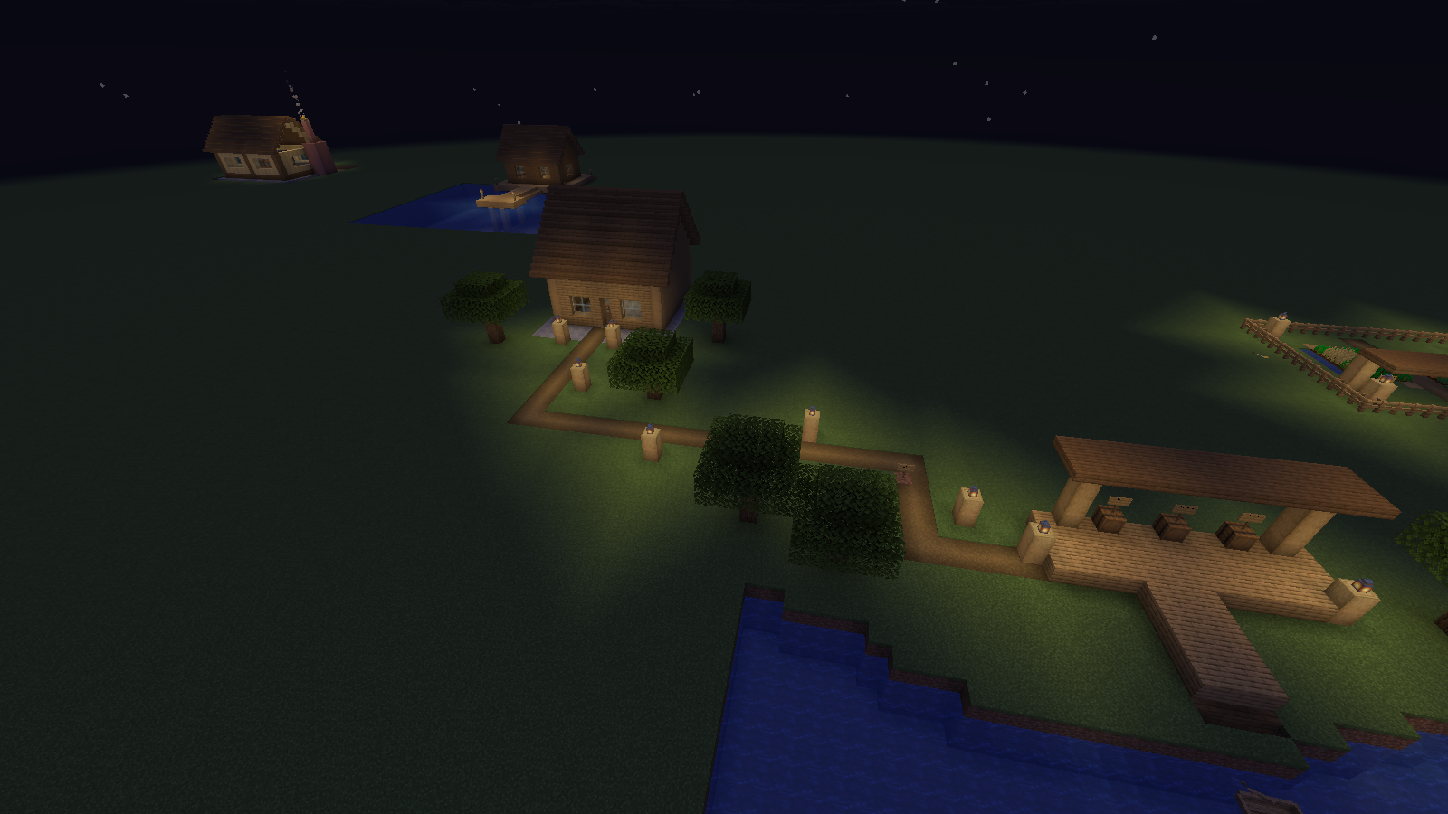 The same route and camera at night: the bends and home entrance remain visible. Java 26.2 demonstration build.