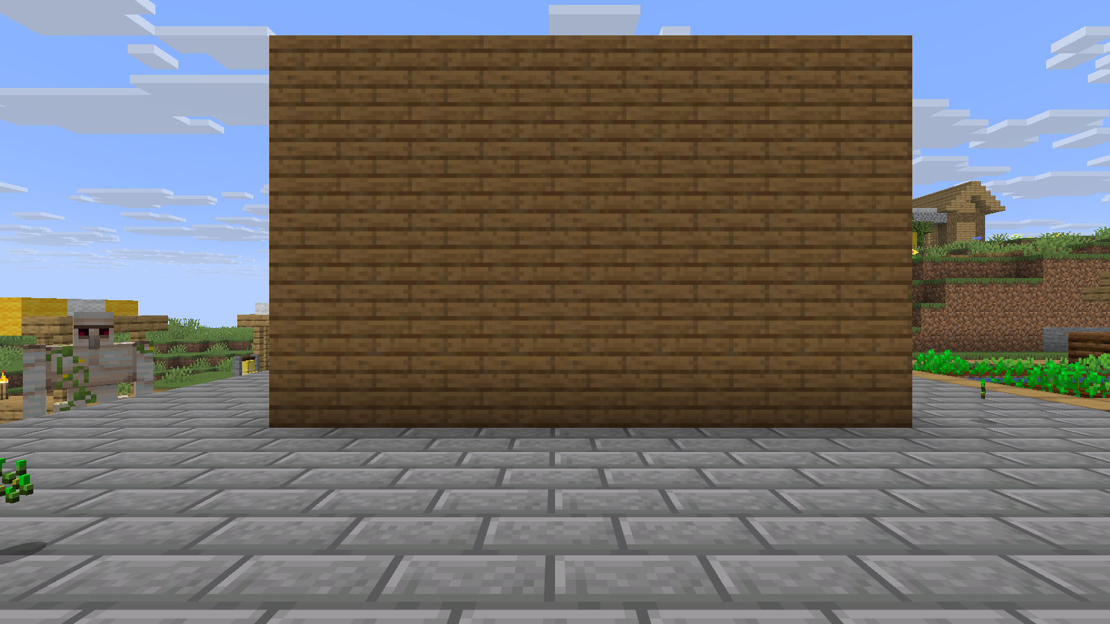 With the front wall closed, the same cow and chest remain in the world but are marked culled by EntityCulling.