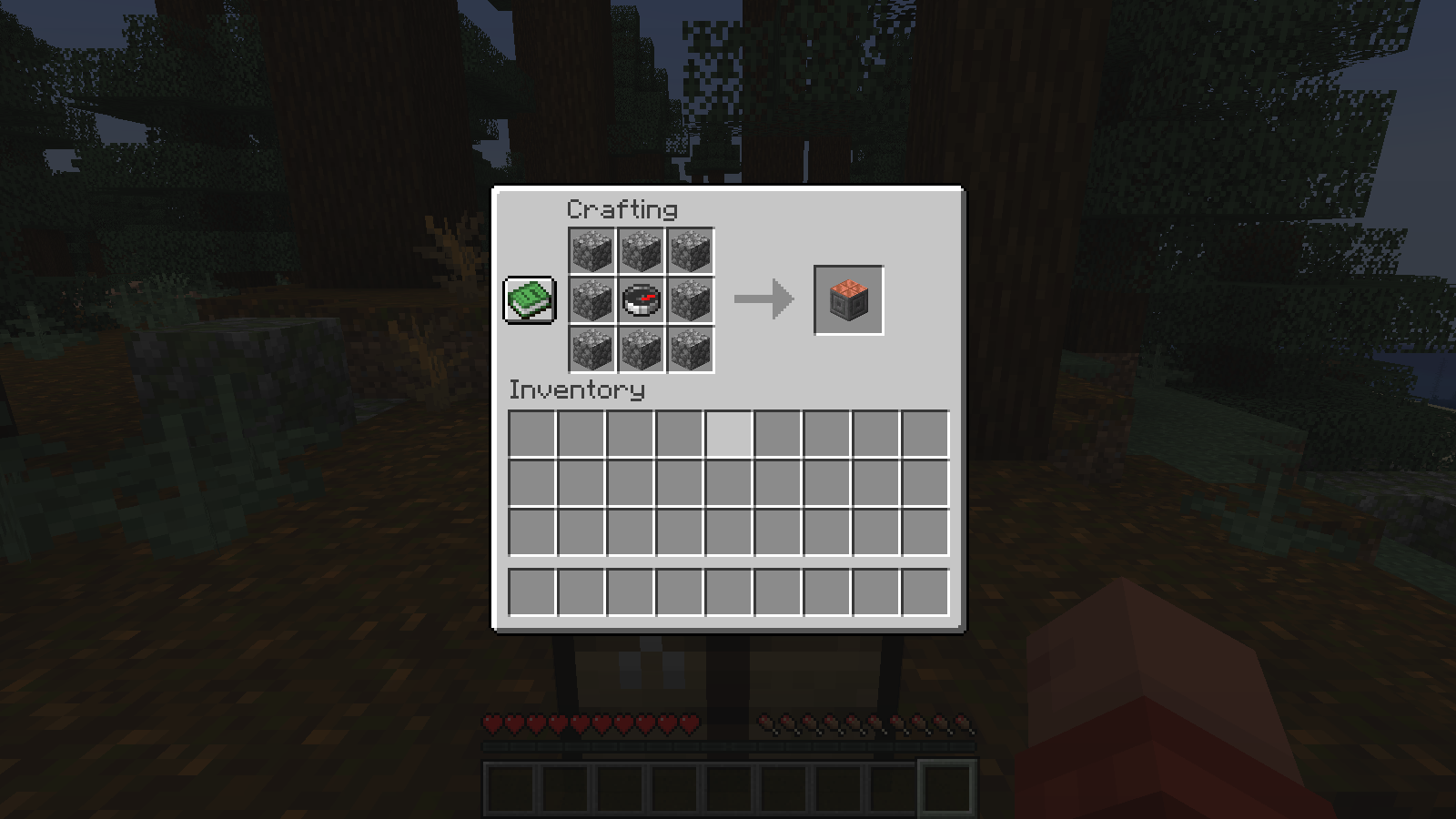 One compass surrounded by eight cobblestone makes one Waymarker.