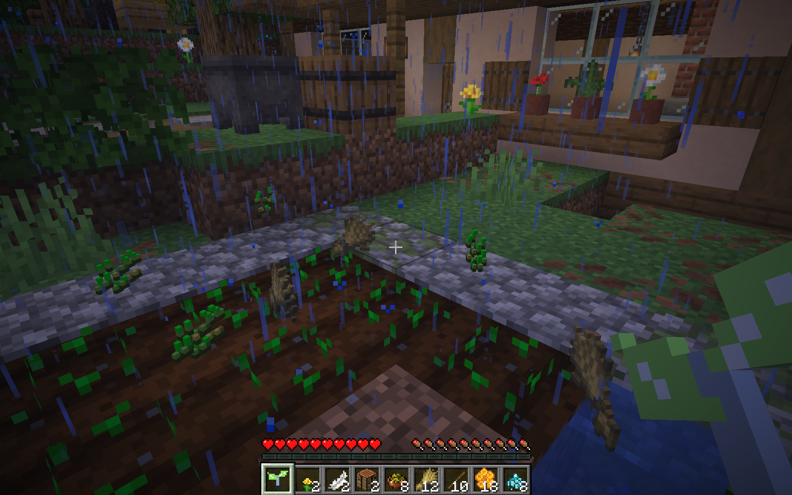 Young wheat and loose harvest drops in the same garden after using Bloomwave.