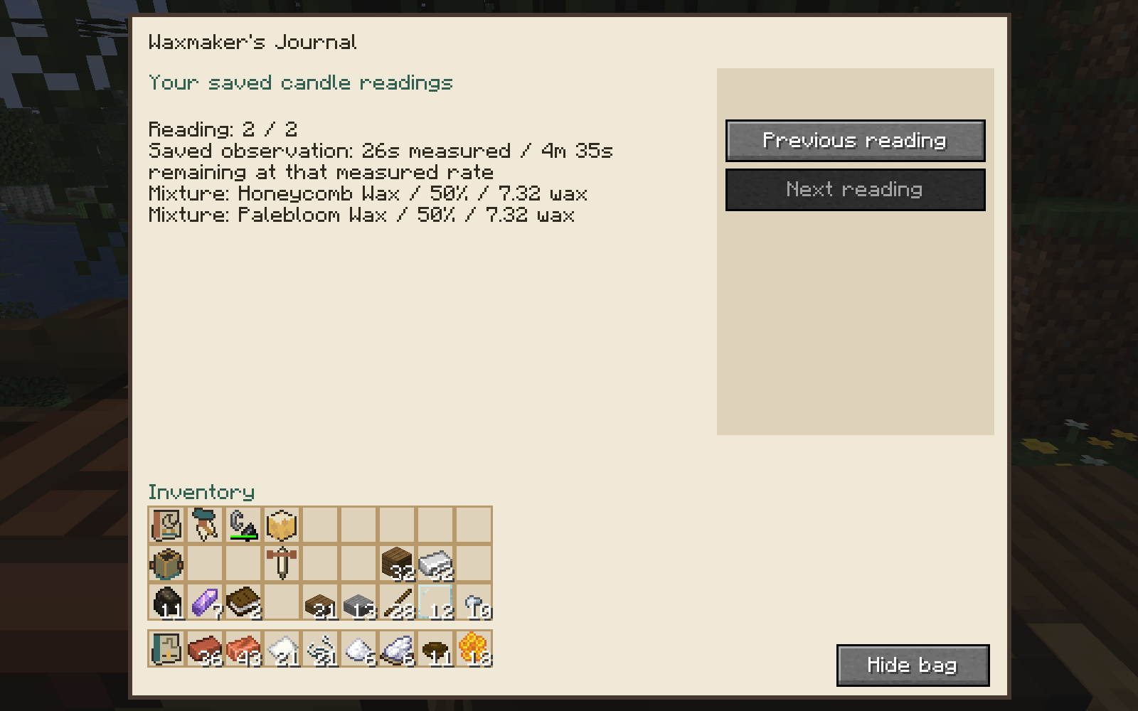 A saved burn reading shows 26 seconds observed and an estimated 4 minutes 35 seconds remaining.